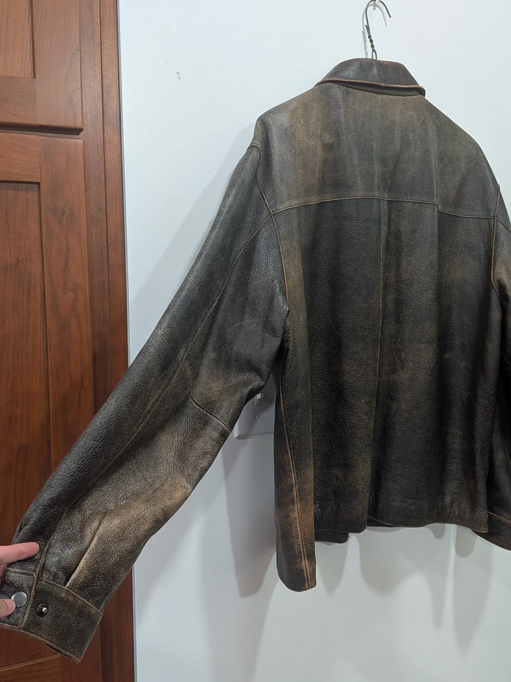 Vintage Reed Brown Leather Mens Retro Streetwear Biker Distressed Jacket Sz 42